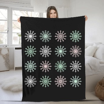 Discover Cute Modern Christmas Snowflakes Seamless Pattern Fleece Blankets