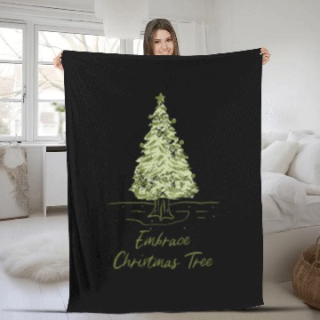 Discover embrace the christmas tree funny christmas 2022 Fleece Blankets