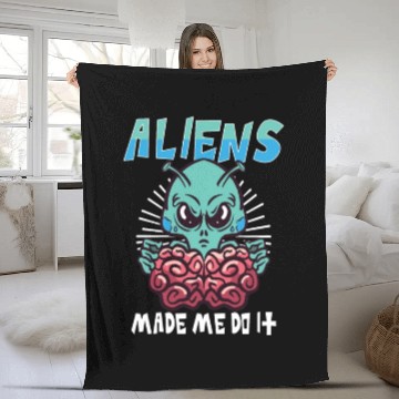 Discover Alien Extraterrestrial Area 51 UFO Space Geek Gift Fleece Blankets