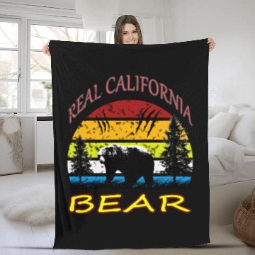 Discover California BEAR Fleece Blankets