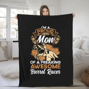 Discover Barrel Racing Rodeo Equestrian Horse Barrel Racer Fleece Blankets