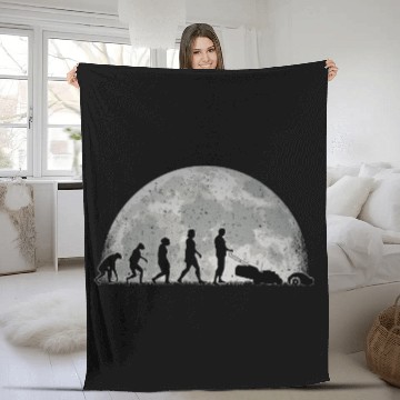 Discover Robotic Lawnmower Evolution Moon Fleece Blankets