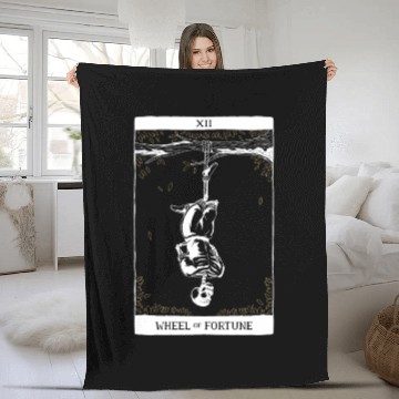 Discover Wheel of Fortune Tarot Card Occult Goth Halloween Fleece Blankets