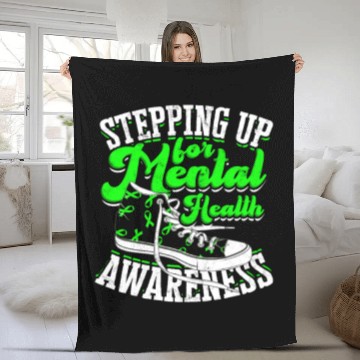 Discover Stepping up for mental health awareness - mental Fleece Blankets