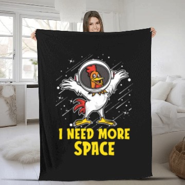 Discover Rooster Cock Astronaut I Need More Space Fleece Blankets