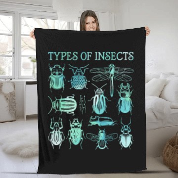 Discover Biology Bug Types of Insects Lover Fleece Blankets