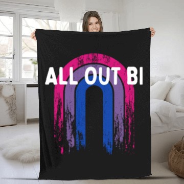 Discover All Out Bi Bisexual Motivational Quote Bi Pride Fleece Blankets