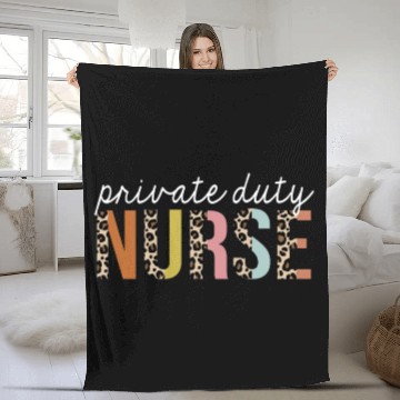 Discover Private-Duty Nurse Colorful Leopard Print Funny Fleece Blankets