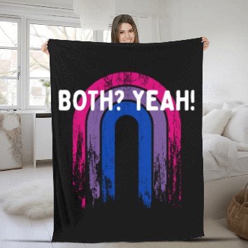 Discover Both Yeah Bisexual LGBTQ Bi Pride Asexual Sayings Fleece Blankets