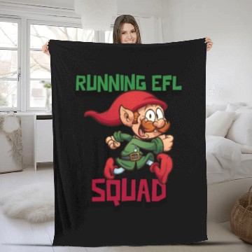 Discover Christmas Modern Funny Character running efl Fleece Blankets