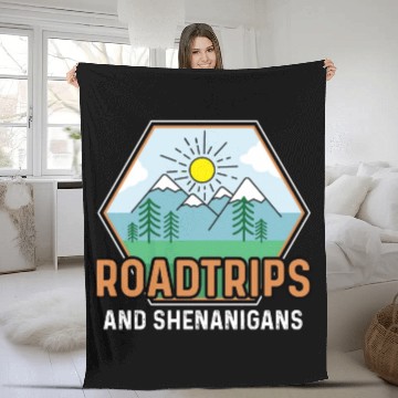 Discover Road Trip Shenanigans Nature Lover And Explorer Gi Fleece Blankets