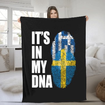Discover Greek And Swedish Mix Heritage DNA Flag Fleece Blankets
