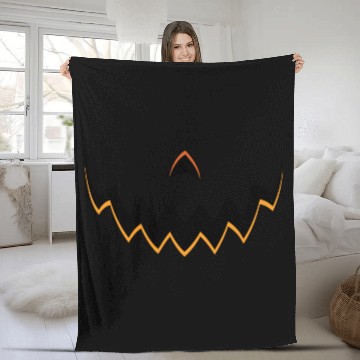 Discover Pumpkin Face Fleece Blankets