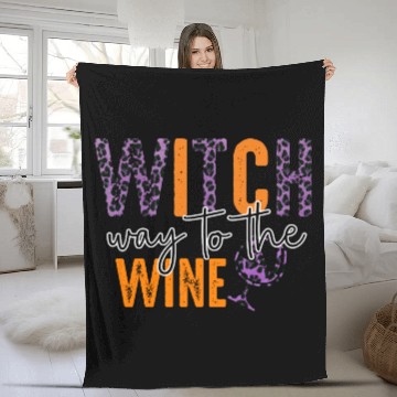 Discover Witch Way To The Wine Fleece Blankets
