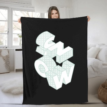 Discover Snow Christmas Snowflake Gift idea Winter Letter Fleece Blankets
