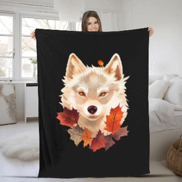 Discover Wolf Autumn Fleece Blankets