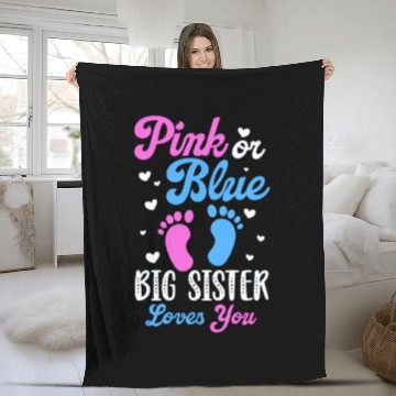 Discover Pink or Blue Big Sister Loves You Fleece Blankets