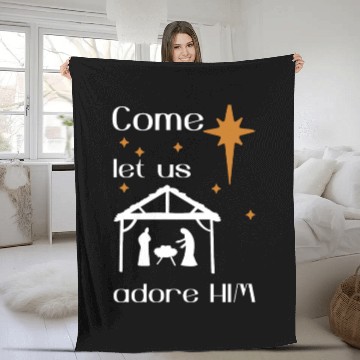 Discover Christian Design come let us adore Him Fleece Blankets
