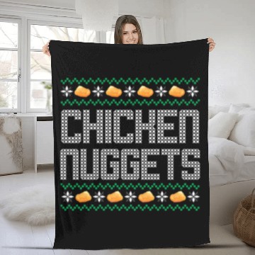 Discover X-Mas Quote - Chicken Nuggets Fleece Blankets