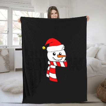 Discover Let It Snow Snowman Snowflake Christmas Holiday Fleece Blankets