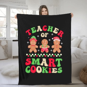 Discover Teacher Of Smart Cookies Gingerbread Crew Fleece Blankets