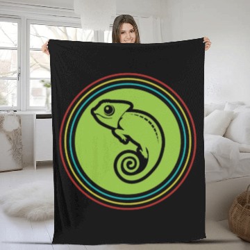 Discover Chameleon Reptiles Caretaker Gift Fleece Blankets