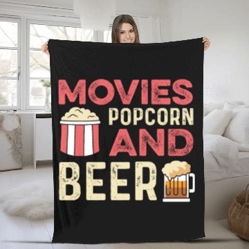 Discover Movie Popcorn Beer Movie Critic Gift Fleece Blankets