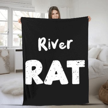 Discover River Rat - Poker Fleece Blankets