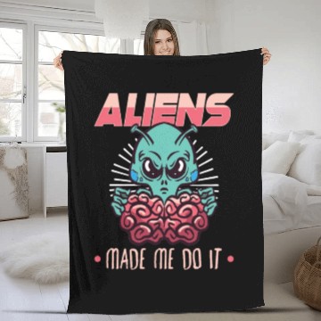 Discover Alien Extraterrestrial Area 51 UFO Space Geek Gift Fleece Blankets