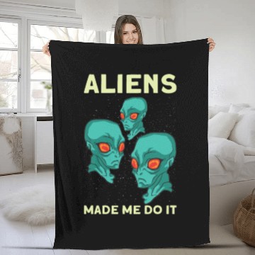 Discover Alien Extraterrestrial Area 51 UFO Space Geek Gift Fleece Blankets