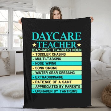 Discover Daycare Teacher Childcare Educator Director Fleece Blankets