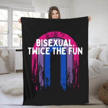 Discover Bisexual. Twice the Fun Bi LGBTQ Bi Pride LGBT Fleece Blankets