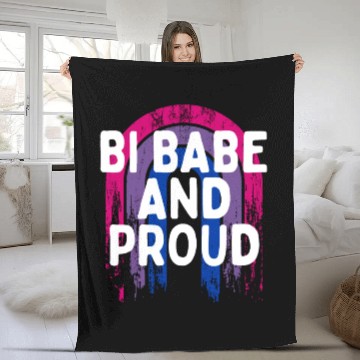 Discover Bi Babe and Proud Bisexual Girlfriend Bi Pride Fleece Blankets