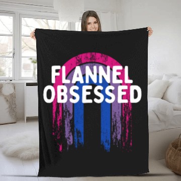 Discover Flannel Obsessed Bisexual LGBTQ Bi Pride Outfit Fleece Blankets