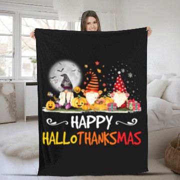 Discover Gnomes Lover Halloween Merry Christmas Fleece Blankets