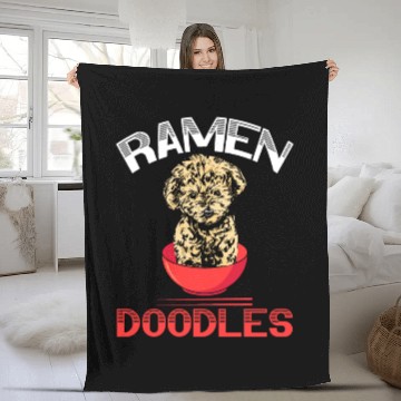 Discover Ramen Doodles Goldendoodle Dog Lover Puppy Paw Fleece Blankets