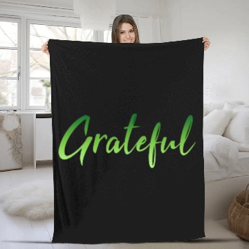 Discover Grateful - Green FINAL 1 Fleece Blankets