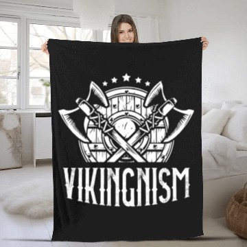 Discover Vikingnism Scandinavian Pagan Norsemen Viking Fleece Blankets