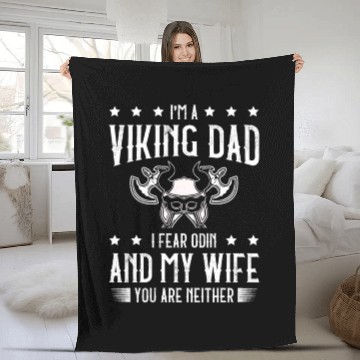Discover Viking Dad Pagan Scandinavian Berserker Norsemen Fleece Blankets