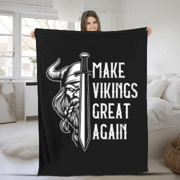 Discover Make Vikings Great Again Valhalla Pagan Norsemen Fleece Blankets