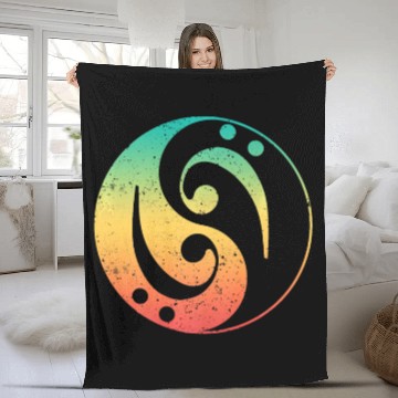 Discover Ying Yang Bass Guitar Player Fleece Blankets