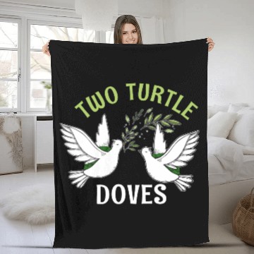 Discover Two Turtle Dove Christmas Cute Birds Awesome Fleece Blankets