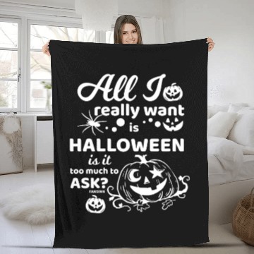 Discover Jack o Lantern Halloween Pumpkin face Fleece Blankets