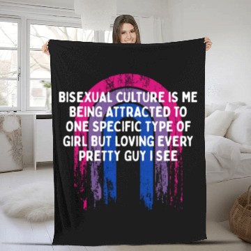 Discover Bisexual is Being Attracted Bi LGBTQ Bi Pride Fleece Blankets