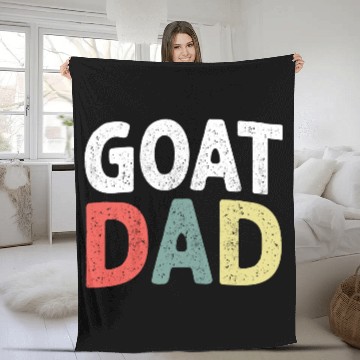 Discover Mens Funny Goat Dad Animal Lover Farmer Fathers Fleece Blankets