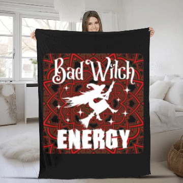 Discover Witchy Quote Bad Witch Celtic Mandala Fleece Blankets