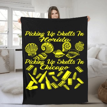 Discover Picking Up Shells In Florida Vs Chicago © Fleece Blankets
