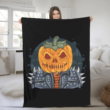 Discover Spooky Jack-o'-lantern Fleece Blankets