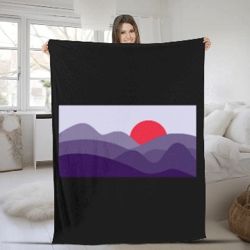 Discover Minimalist Sun Cyber Grape Purple Fleece Blankets
