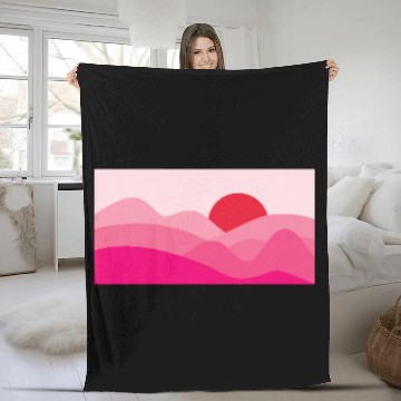 Discover Minimalist Sun Mulberry Pink Fleece Blankets